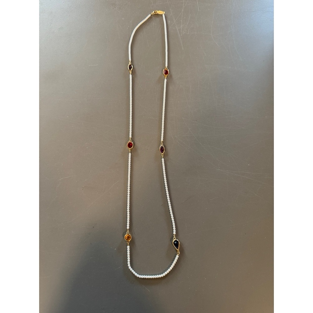 Napier Gold and Pearl Necklace with Accents